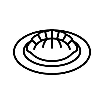 Dim sum dumpling vector illustration for food service and menu design.