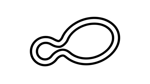 Abstract infinity symbol line art white background.