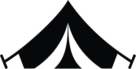 Simple black tent icon with poles on transparent background for camping or outdoor activities © Vector Asif Art