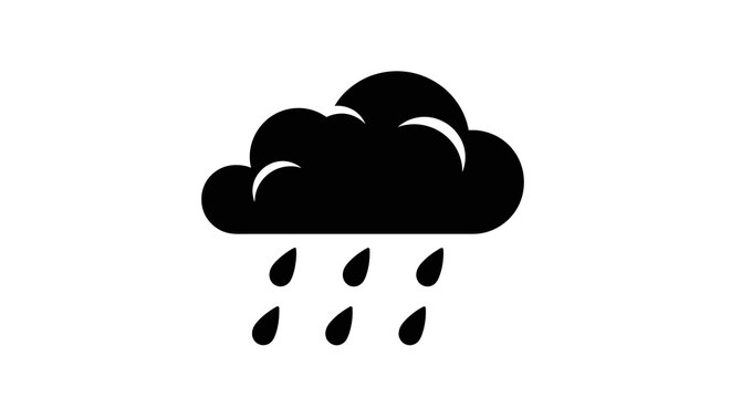 Raincloud With Droplets Black Silhouette cloud rain