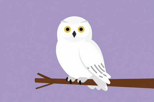 Majestic Snowy Owl Resting Gracefully in Morning Glow, Capturing the Essence of Winter Tranquility Against a Soft Blue Sky