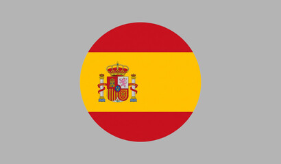 Obraz premium Spain National Flag Circular Icon