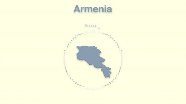 Armenia MAP revealing minimalistic animated data analytics for presentations, videos, corporate, documentery 