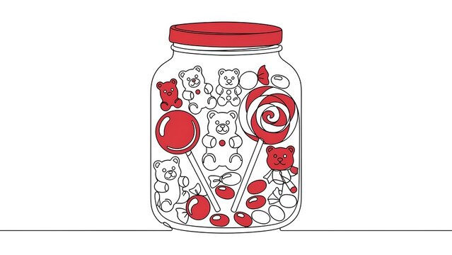 Candy jar illustration on white background.