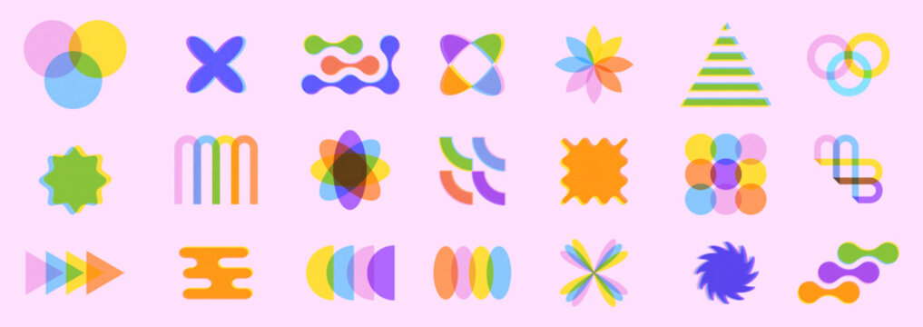 Fun collection of retro shapes - vector design