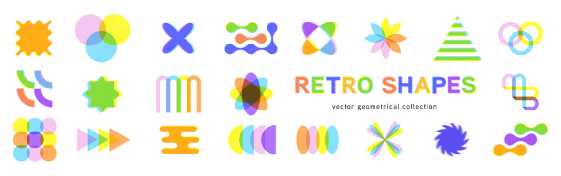 Fun collection of retro shapes - vector design