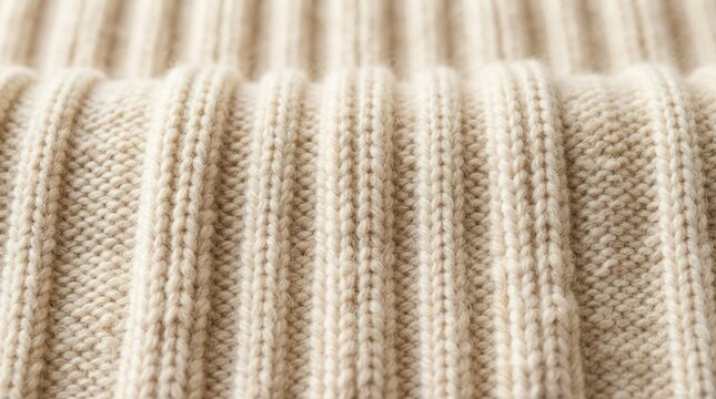 Vertical stripe pattern on a cream knitted textile ideal for home decor.