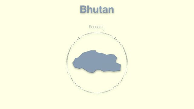 Bhutan MAP revealing minimalistic animated data analytics for presentations, videos, corporate, documentery 