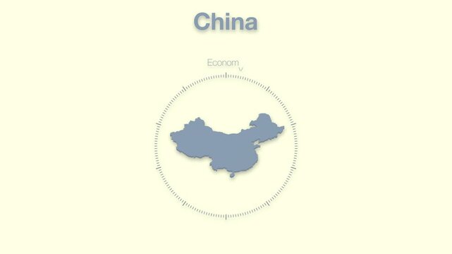 China MAP revealing minimalistic animated data analytics for presentations, videos, corporate, documentery 