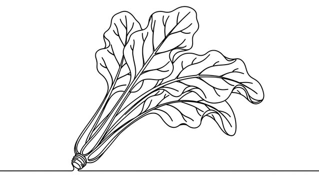 Illustration of leafy vegetable on white background.
