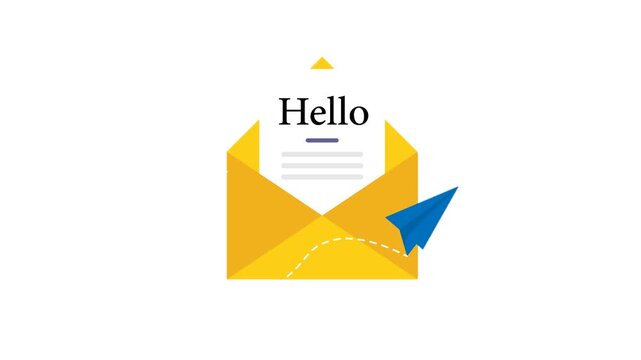 Digital Communication Concept Featuring an Open Envelope Message and Paper Plane