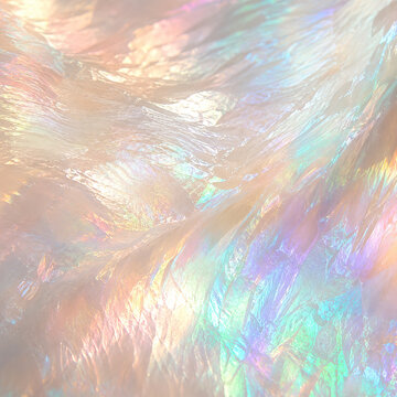 A captivating digital representation of a textured surface, showcasing a soft, fluffy material with a metallic sheen and pastel shades of pink, white, blue, and green.