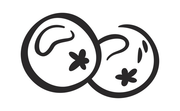 Berry Pair Doodle Line Art Icon