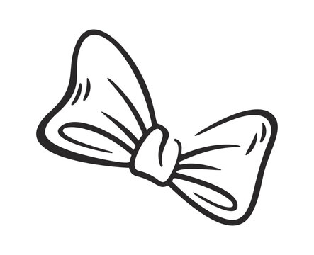 Bow Tie Gift Ribbon Doodle Line Art