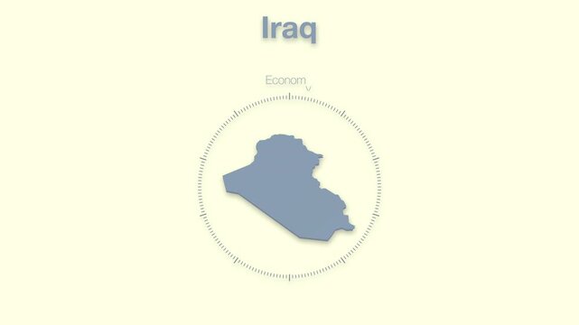 Iraq MAP revealing minimalistic animated data analytics for presentations, videos, corporate, documentery 