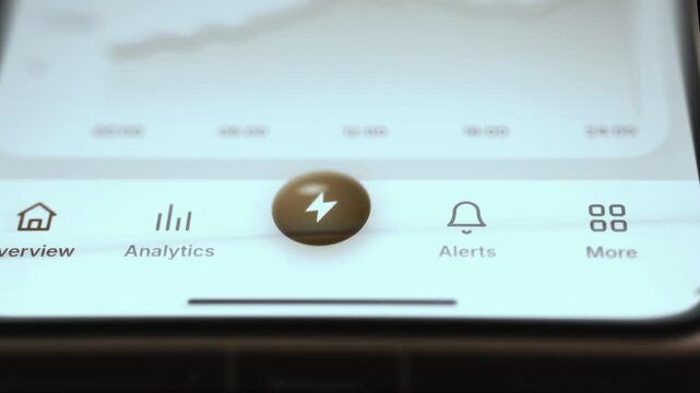 Mobile App Bottom Navigation Bar With Overview, Analytics, Alerts, and Energy Monitoring Icons