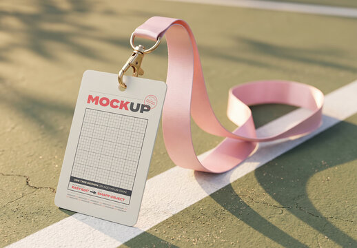 Id Badge on Court Mockup