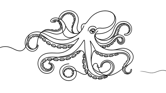 Octopus illustration on white background.