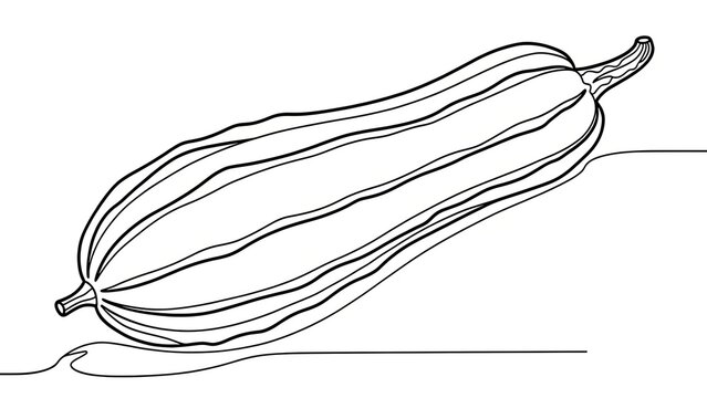 Long green zucchini illustration on white background.
