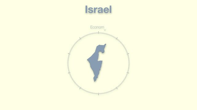 Israel MAP revealing minimalistic animated data analytics for presentations, videos, corporate, documentery 