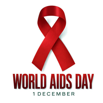 Bright red awareness ribbon for world aids day celebration isolated illustration design