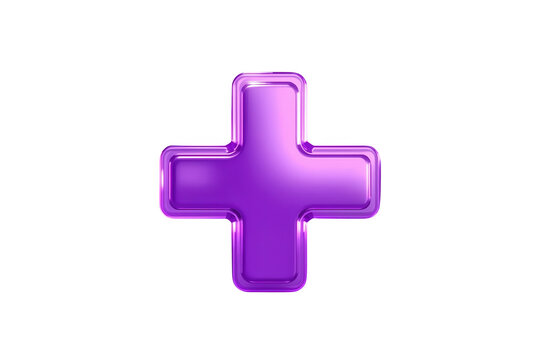 Glossy purple glass plus symbol