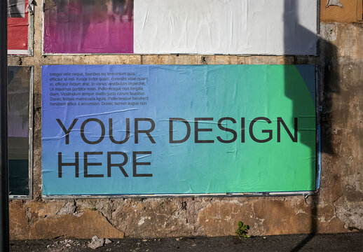 Mockup Of Customized Poster On Wall