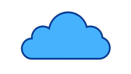 Fototapeta premium Blue cloud icon isolated on white background