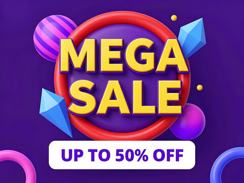 mega, sale, pixel, art, promotion, badge, discount, percent, off, banner, retail, marketing, shopping, offer, deal, price, button, web, digital, graphic, creative, style, yellow, purple, event, commer