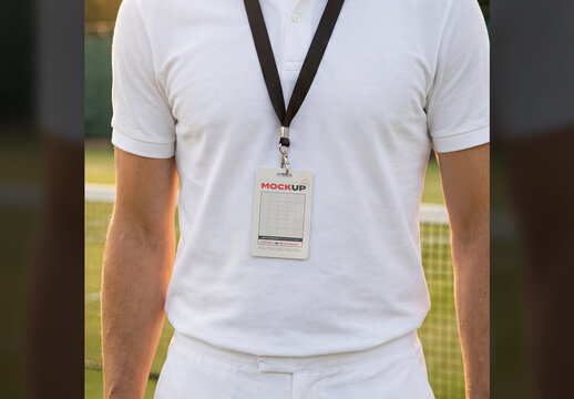 Id Badge Hanging from Coach Mockup
