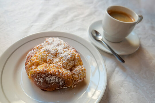Traditional Portuguese pastry served with coffee