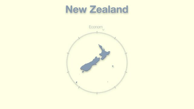 New Zealand MAP revealing minimalistic animated data analytics for presentations, videos, corporate, documentery 