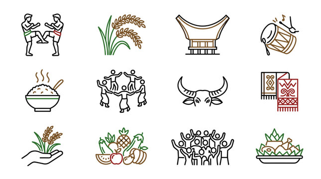 Indonesia Culture Icons: Martial Arts, Rice, Architecture, Music, Food, People, Buffalo