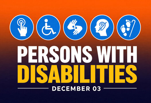 Colorful awareness campaign poster for international day of persons with disabilities on december third