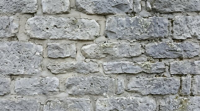 Weathered gray stone wall texture background showing natural rock masonry.