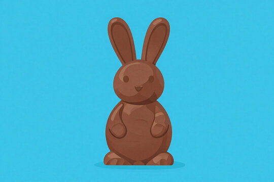Delightful Easter Chocolate Bunny Sculpture with Rich Dark Cocoa Finish, Exuding Sweet Nostalgia and Festive Charm in Adorable Presentation