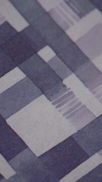 Vertical Panning Shot Of Geometric Plaid Striped Pattern Background