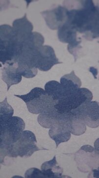 Vertical Panning Shot Of Moroccan Quatrefoil Tile Pattern Background