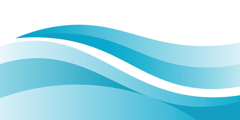 Obraz premium Blue and white business wave banner background. vector