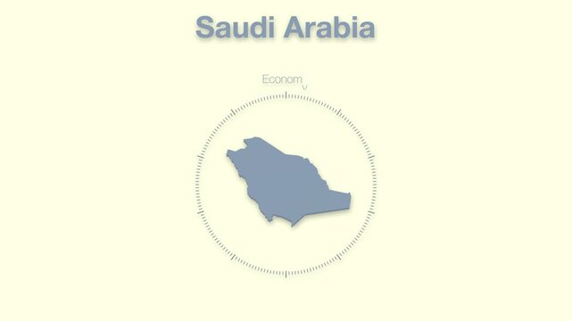 Saudi Arabia MAP revealing minimalistic animated data analytics for presentations, videos, corporate, documentery 