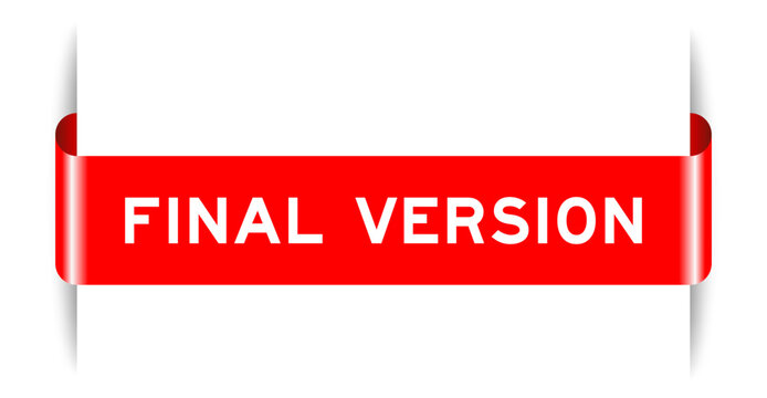 Red color inserted label banner with word final version on white background