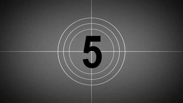 10 seconds old film countdown animation with black background. Countdown movie from 10 to 0 number. 4k footage video animation