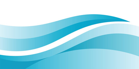 Obraz premium Blue and white business wave banner background. vector