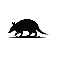 Fototapeta premium Armadillo silhouette icon vector flat design.