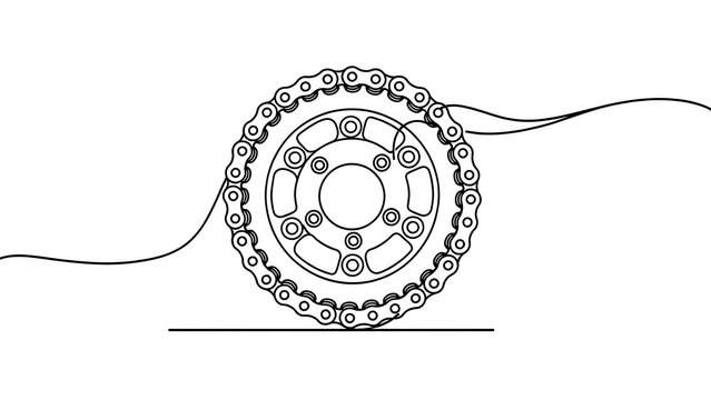 Bicycle chain sprocket isolated on white background.