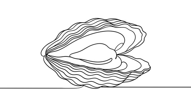 Oyster shell illustration on white background.