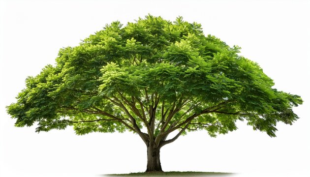 Lush Green Treetop With Abundant Leaves And Natural Vibes Isolated On White Background
