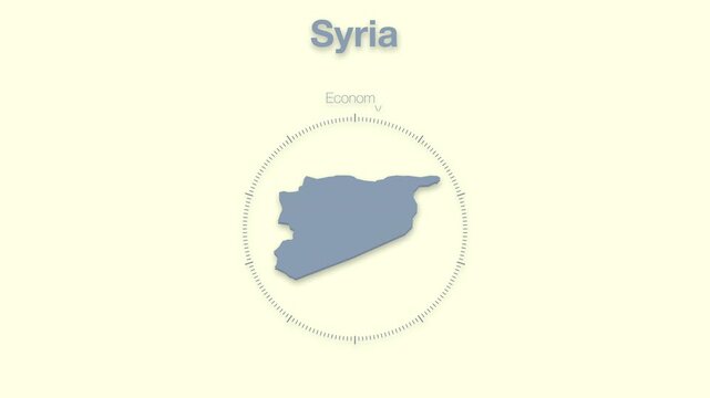 Syria MAP revealing minimalistic animated data analytics for presentations, videos, corporate, documentery 