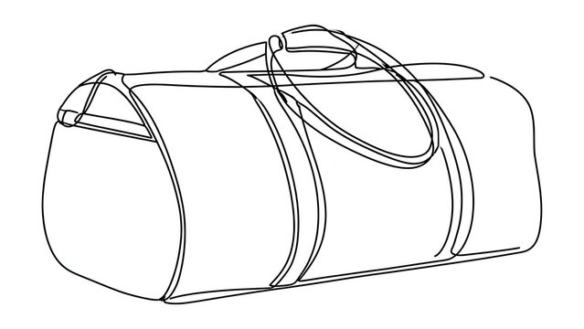 Black duffel bag illustration on white background.