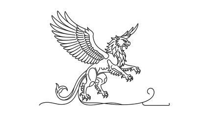 Gryphon illustration on white background. © daha
